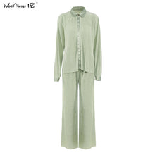 Load image into Gallery viewer, Mnealways18 Beige Pleated Wide Leg Pants Womens Pants Fashion 2022 Casual Loose Trousers Office Lady Elegant Long Palazzo Pants
